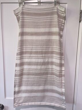 Pottery Barn King/Cal King Duvet cover Hawthorn Striped - Cream Taupe + 2 Shams